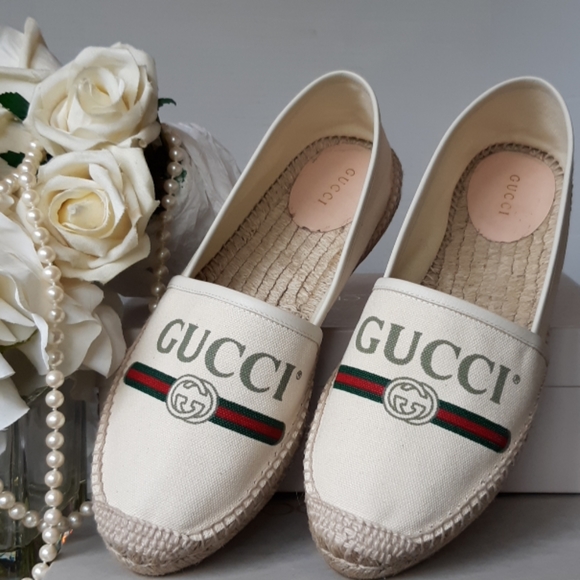 gucci logo canvas espadrille